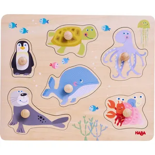 HABA 306543 - Greifpuzzle Meerestiere, Greifpuzzle ab 12 Monaten