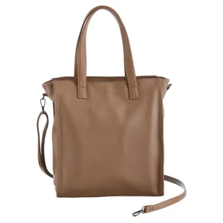 Shopper ANISTON ACCESSOIRES "Nynke", Damen, Gr. B/H/T: 32cm x 41cm x 11cm, beige (taupe), Polyurethan (PU), unifarben, Taschen Shopper, Handtasche Umhängetasche Tragetasche