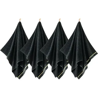 ZWOLTEX - Kinder Handtuch Set, 4 Stück: 30x50 cm, Badetuch aus 100% Ägyptische Baumwolle, Kinderhandtuch Oeko-TEX Standard, Weich und saugfähig duschtuch, Viele Farben und Motive - Gamer/Schwarz