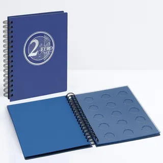 SAFE 7799 TOPset 2 Euro Münzen Sammelalbum Spiralbindung mit 4 Blättern - Münzsammelalbum - 2 Euro Sammelalbum - für Deine Coin Collection