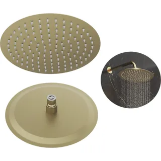 Granitan | Duschbrause Rund - 30 cm - Gebürstetes Gold - Elegantes Design - Anti-Kalk-System - Gold