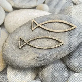 20 Servietten 33x33 3-lagig Kommunion/Konfirmation - Grau