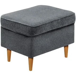 Carryhome Hocker , Anthrazit, Eiche Wotan , Textil , Buche , massiv , rechteckig , 63x43x42 cm , Stoffauswahl , Wohnzimmer, Sessel, Hocker & Hockerbänke, Sitzhocker