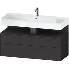 Duravit Qatego Waschtischunterbau, 1 Auszug und 1 Schublade, 1190x470x590mm, Nische Graphit Supermatt, QA4396080, Farbe: Graphit Supermatt/mit Nischenbeleuchtung