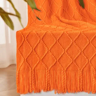 inhand Herbst-Überwurfdecke, Halloween-Dekoration für Couch, weiche Wohnzimmer-Heimdekoration, Strickdecke, Outdoor, leichte Herbstdecke, Bauernhaus, warme Herbstdekoration für den Innenbereich, 127 x