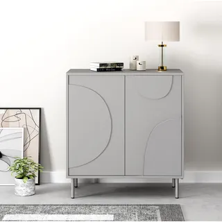 Sideboard 'Holea' mit 2 Türen Push-to-Open 75 x 70 x 34 cm Grau - Grau