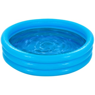 com-four® Planschbecken für Kinder, 3-Ring Kinderpool in blau mit Reparaturflicken, 114x25cm, ca. 132 Liter