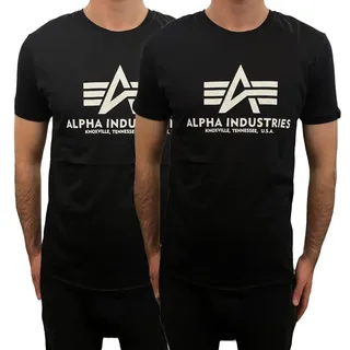 Alpha Industries Basic T 2 Pack T-Shirt für Herren Black