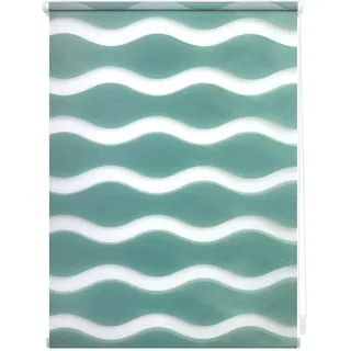 Lichtblick Doppelrollo Blickdicht ohne Bohren Salbei 45 cm x 150 cm (B x L) | Duo Rollo, Rollos für Fenster ohne Bohren, Doppelrollo Klemmfix ohne Bohren, Welle, Klemmträger-Montage, Sichtschutz