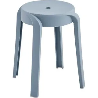 HOME DELUXE Hocker NIVO – Stapelbar, Hellblau (10er Set) | Platzsparende Sitzhocker für Küche, Wohnzimmer & Garten - Hellblau