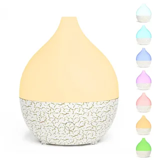 SALKING Aroma Diffuser, 100ml Kleiner Ultraschall Aromatherapie Diffusor für ätherische Öle, mit automatischer Abschaltfunktion, Warmweiß Licht Rissmuster Diffusor für Zuhause Büro Oder Yoga