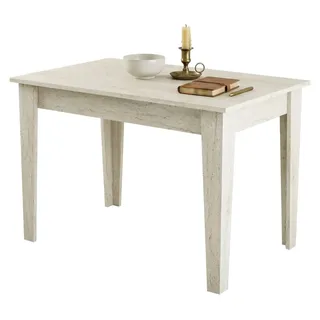 Zane - Feststehender Tisch, 110x72x75h cm Beige Marmor, 6 Plätze - Beige
