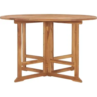 vidaXL Garten-Esstisch Klappbar Ø110x75 cm Massivholz Teak - Braun
