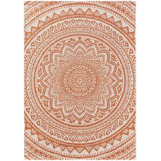 benuta Nest Outdoorteppich Cleo Orange 80x150 cm , Textil , Grafikmuster , Rechteckig , 80x150 cm , Oeko-Tex® Standard 100 , wasserabweisend , Teppiche und Böden, Teppiche, Outdoorteppiche