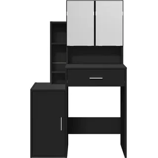 vidaXL Schminktisch mit Schrank Schwarz 80x35x132 cm