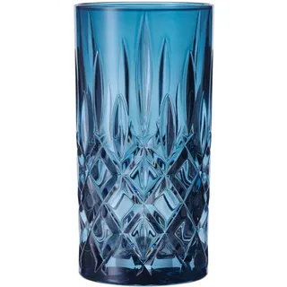 Nachtmann Longdrinkgläser Set 395 ml, 2 Stück, Blau, Noblesse, 105441, Cocktailgläser aus Kristallglas, Trinkgläser spülmaschinenfest