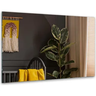 Badspiegel Wandspiegel Glas Rechteckig - Rahmenloser Spiegel - 80 cm x 60 cm - Garderobenspiegel