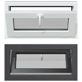 vidaXL Kellerfenster RISOR 80 x 40 cm PVC und Glas - Grau