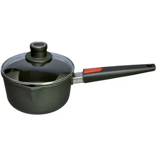 Woll Nowo Titanium Topf mit Glasdeckel in Box, Ø 18 cm, 10 cm hoch, 2.0 Liter, mit 2 Seitengriffen - Geeignet für Ceran, Gas, Elektro, Halogen - nicht induktionsgeeignet, Antihaft-Versiegelung