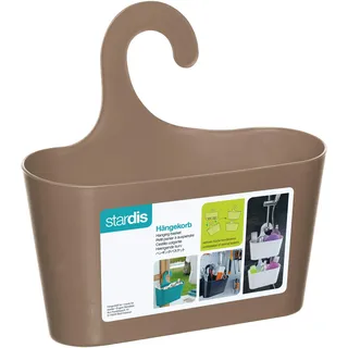 Stardis Duschkorb mit Haken zum Einhängen Duschregal Badregal Bad Utensilo Hängeregal taupe