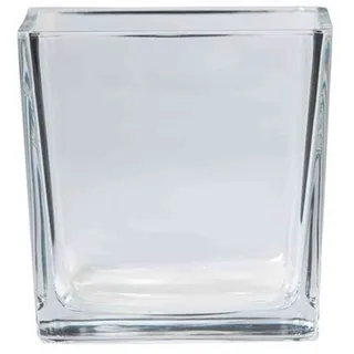 INNA-Glas Pflanztopf LEVI, Würfel - viereckig, klar, 12x12x12cm | Glas Blumentopf - Übertopf