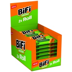 BiFi Veggie Roll – 12er Pack (12 x 2 x 40g) – Salami Snack in einem lockeren Teig – Vegetarischer Wurstsnack To Go - für Unterwegs, im Büro oder beim Sport - mit Pfeffer, Koriander und Knoblauch