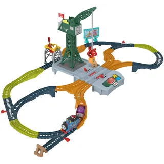Thomas & Friends Die Thomas-Zug - Die Sounds von Sodor Cranky Delivery Set mit DREI Figuren aus der Serie, Soundbahn und motorisierten Zügen mit Batterien, Kinderspielzeug, 3+ Jahre, HXG13