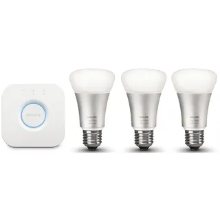 Philips Hue White & Color Ambiance E27 3er Starter Set 3x570lm, dimmbar, bis zu 16 Mio. Farben, steuerbar via App, kompatibel mit Amazon Alexa (Echo, Echo Dot)
