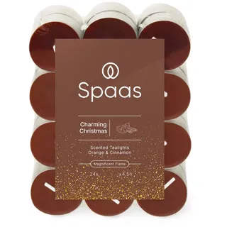 Spaas Duft-Teelichter, flach verpackt, 4,5 h, 24 Stück, charmantes Weihnachten