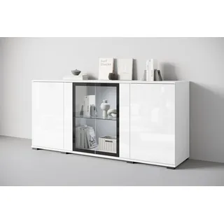 INOSIGN »Caro, modernes Design mit Glaseinsätzen, Breite 150 cm« 1 Stk. tlg. Grifflose Fronten mit Push-to-Open, höhenverstellbare Einlegeböden