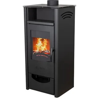 DanDiBo Ambiente EEK A Kaminofen ABC Quadro Black Holzofen 9,5 kW mit Mehrfachbelegung Kamin Ofen Holzofen Holz Werkstattofen Heizofen - Schwarz