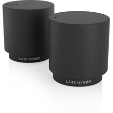 LARS NYSØM Salz und Pfefferstreuer-Set | Edelstahl Salzstreuer, Minimalistisches Design Gewürzstreuer, leicht nachfüllbar (Onyx Black)