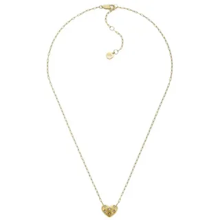 Fossil SADIE Damen-Edelstahl-Halskette mit Karabinerverschluss, Safran-Gold