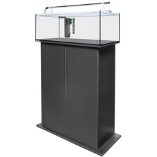 sera AquaTank 96 L mit Acryl Holder und 100 cm Unterschrank Black, Aquarium ein Komplettset mit LED Beleuchtung, Innenfilter und Heizer