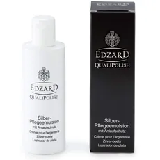 EDZARD QualiPolish® Silber Pflege Emulsion (125 ml) Reiniger für Schmuck, Münzen & Besteck aus Messing, Silber & Gold - Putzmittel, Politur zur Pflege - Silberbad für Schmuck polish, Anlaufschutz