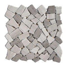 Marmormosaik Polygonal Matten Grey Stripes 30,5 cm x 30,5 cm