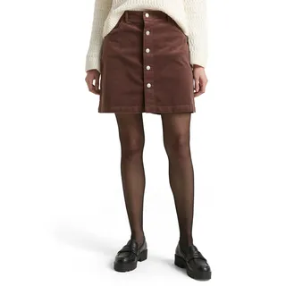 TOM TAILOR Denim Damen 1049238 Mini-Rock aus Samt mit Knopfleiste, 38824-Soft Chocolate Brown, XL