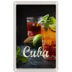 Blechschild 18x12 cm Cuba Karibik Cocktail Limette Minze