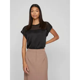 VILA Kurzarmshirt »VIELLETTE O-NECK S/S MESH Top glänzendes Mesh-Oberteil Rundhals - 36