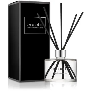 COCODOR Raumduft Reed Diffuser mit 5 Duftstäbchen 200ml - Garten Lavendel, Natürlich, Home Duft ätherisches Öl Reed Diffusor für Badezimmer Regal Dekoration
