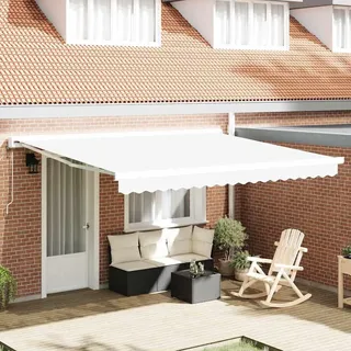 vidaXL Markisenersatzstoff Weiß 4 x 3 m Polyester - Weiß