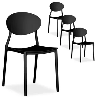 Homestyle4u Gartenstuhl 41 x 41 x 81 cm schwarz 4 St.