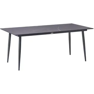 Beliani Gartentisch 180 x 90 x 75 cm Grauer Marmor Tolentino