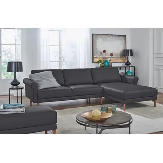 Creation BY ROLF BENZ Ecksofa »CR.450, Designecksofa, Polsterecke, L-Form, 282/178 cm (B/T)« abgerundete Armlehne Schnecke, modern Landhaus, Leder oder Chenille, schwarz