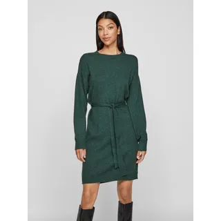 Vila Strickkleid »VIRIL O-NECK L/S BELT KNIT DRESS - NOOS« Vila Pineneedle Detail:DARK MELANGE XL (42)