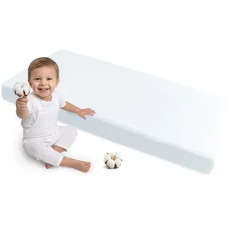 Medi Partners Spannbettlaken 60x120 Baby Bettlaken Kinderbett Spannbetttuch 100% Baumwolle - Fitted Kinder Sheet Bettwäsche Babymatratze Schlafsack Babybett (Weiss)