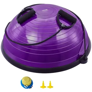 Vevor Halb-Gymnastikball-Trainer, 23 Zoll Balance-Ball-Trainer, 660 lbs Stabilitätsball, Yoga-Ball mit Widerstandsbändern und Fußpumpe, Kraft-Fitnessball für das Heim-Fitnessstudio, Ganzkörpertraining