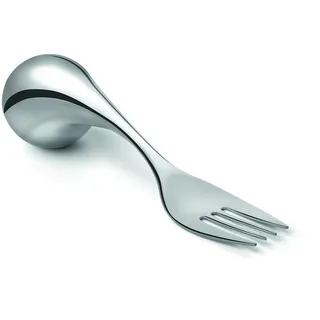 Amefa INTEGRALE Menügabel mit Knauf, ergonomisch, 18/10 Edelstahl, Alltagshilfe Besteck, Esshilfe für Senioren, rostfrei & spülmaschinenfest, Silber, Desertgabel