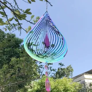 Edelstahl spiegelnd 3D rotierend Windspiel für Haus und Garten
