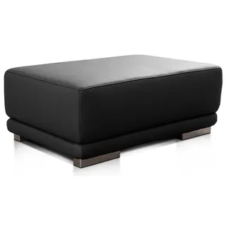 Cavadore Lederhocker Corianne in Lederoptik / Rechteckiger Hocker in Kunstleder / 103 x 41 x 69 / Kunstleder schwarz